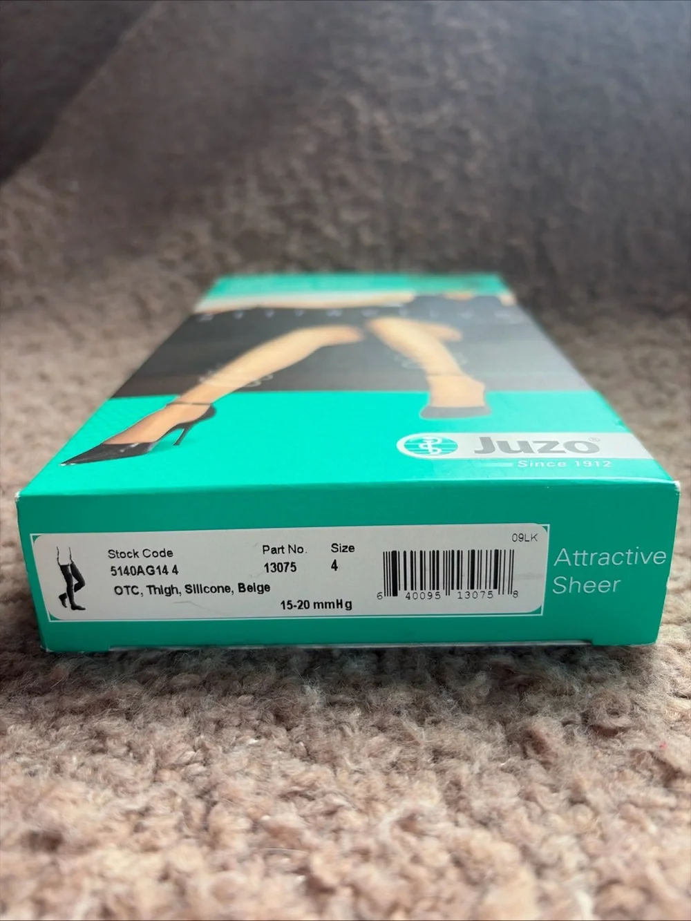 Juzo Attractive OTC 140 Denier Thigh High 15-20 mmHg Compression Stockings Sz 4